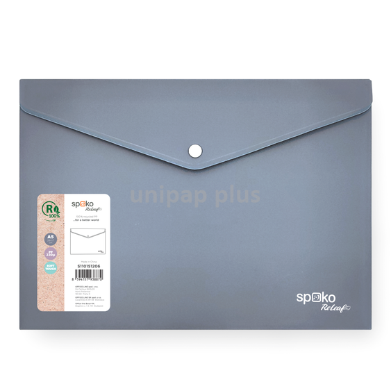 obálka s drukem A5 Releaf PP soft touch šedá
