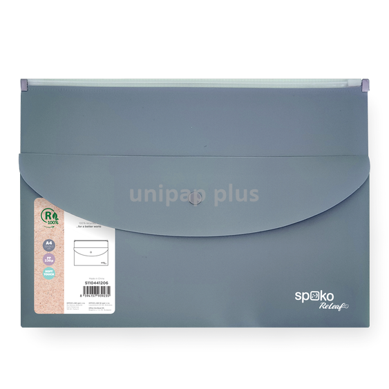 obálka se zipem A4 Releaf PP kapsa s drukem šedá