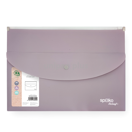 obálka se zipem A4 Releaf PP kapsa s drukem fialová