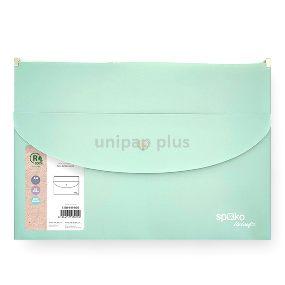 obálka se zipem A4 Releaf PP kapsa s drukem zelená