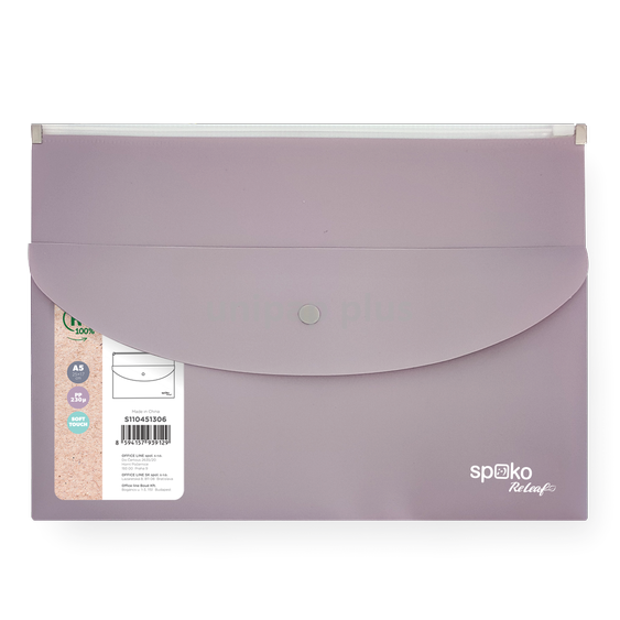 obálka se zipem A5 Releaf PP kapsa s drukem fialová