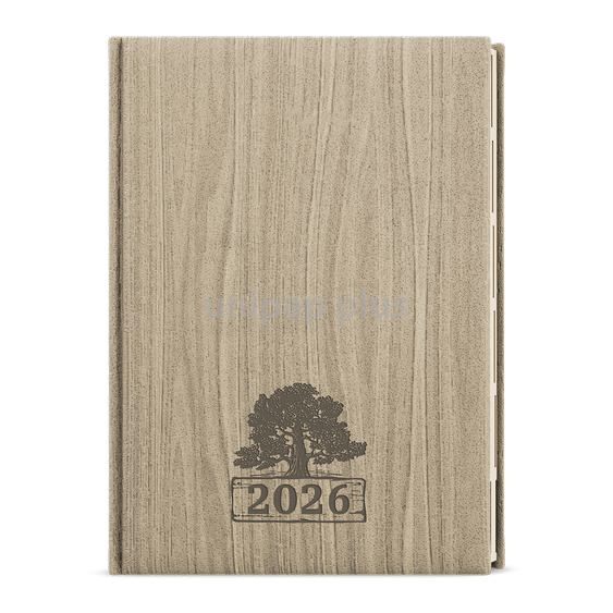 diář denní A5 Ctirad s výsekem - Wood světle hnědý