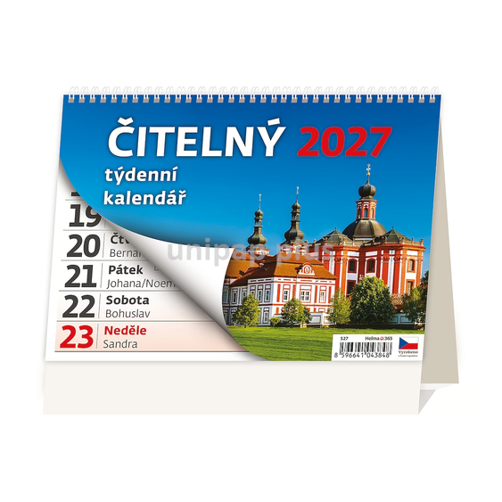 kalendář stolní čitelný týdenní