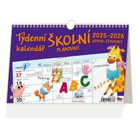 kalendář stolní týdenní školní plánovací