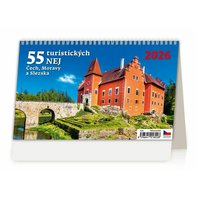 kalendář stolní 55 turistických nej Čech, Moravy a Slezska
