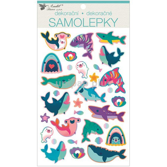 samolepky moře plastické, dinosauři