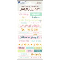 samolepky s texty a popisovací, 3D motivační,hvězdy mix