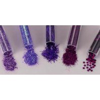 glitry sada různých tvarů a odstínů 5 x 1,8 g fialové