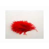 peří dekorativní marabu červené malé 10 ks