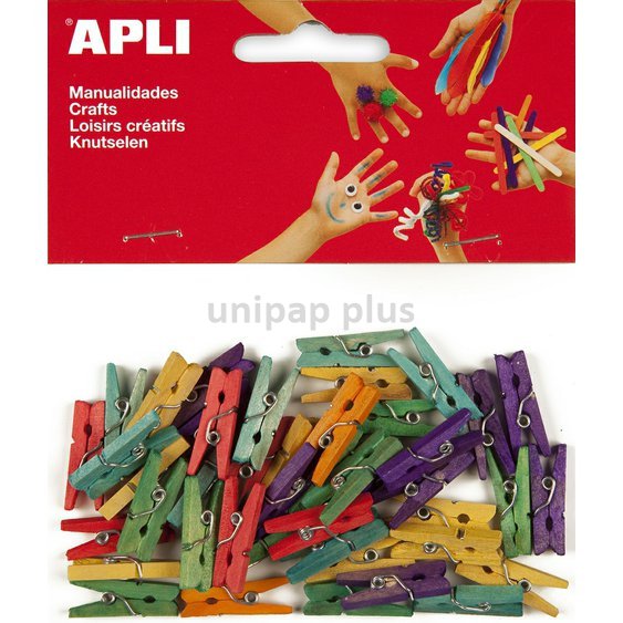 dřevěné kolíčky Apli barevné 45 ks