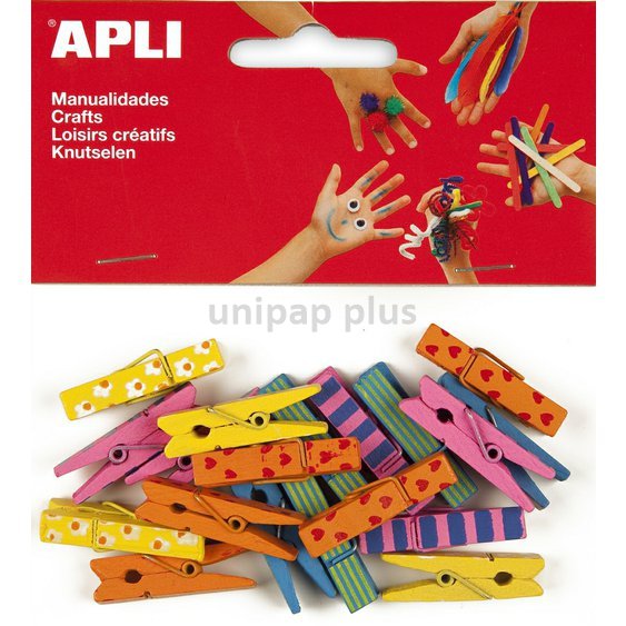 dřevěné kolíčky Apli barevné 20 ks