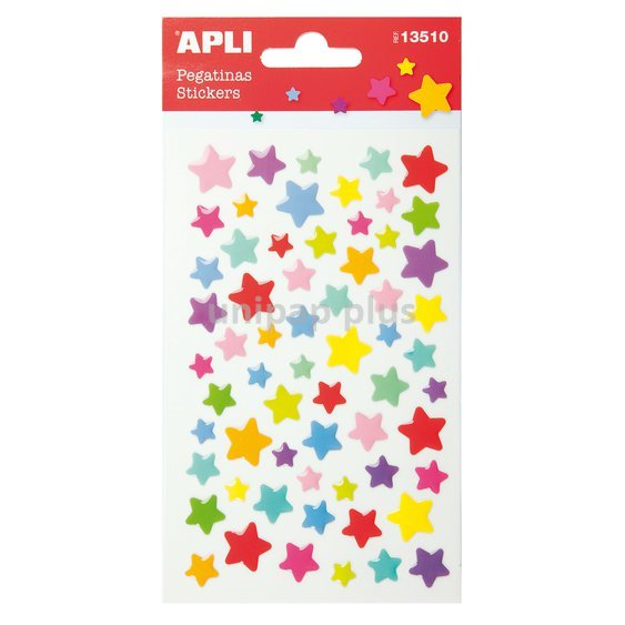 samolepky Apli - hvězdy mix barev