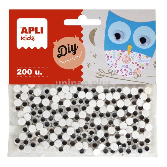 oči pohyblivé kulaté Apli - černé 6 mm 200 ks