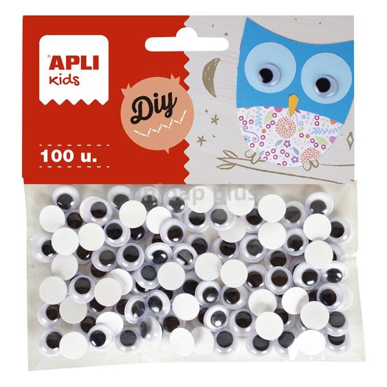 oči pohyblivé kulaté Apli - černé 10 mm 100 ks