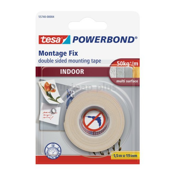lepící páska Tesa oboustranná pěnová 1,5 m x 19 mm montážní interiérová