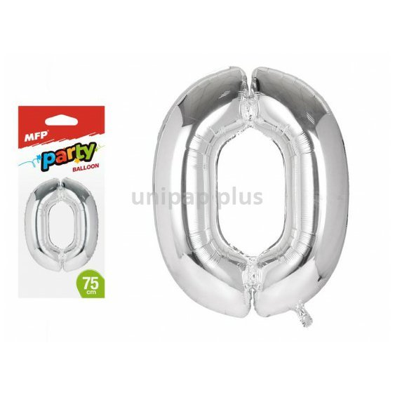 balónek č. 0 nafukovací fóliový 75 cm - stříbrný