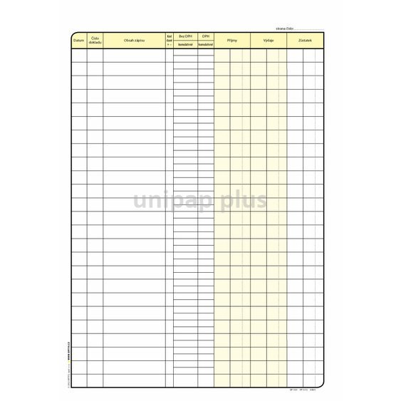 pokladní kniha Optys