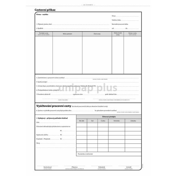 cestovní příkaz Optys