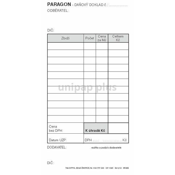 paragon obchodní 50 listů
