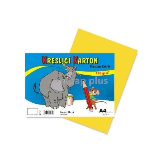 kreslící karton A4 180 g 50 listů žlutý