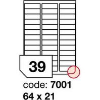 samolepící etiketa A4 R0100 bílá 64 x 21 mm 39 etiket 100 ks oblé rohy