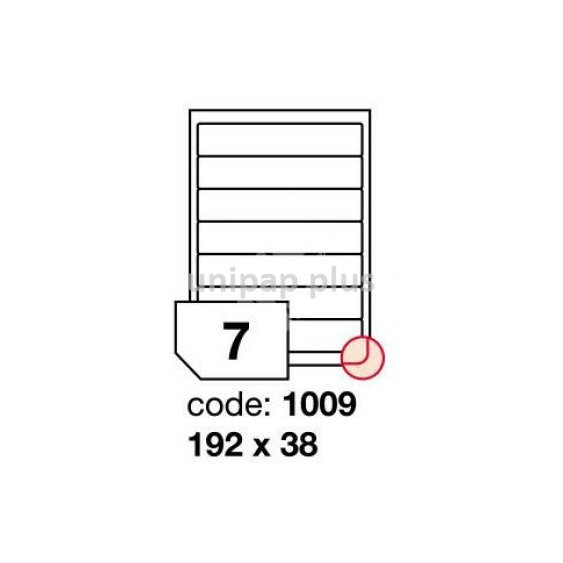 samolepící etiketa A4 R0100 bílá 192 x 38 mm 7 etiket 100 ks oblé rohy