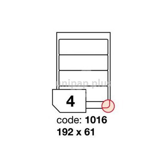 samolepící etiketa A4 R0100 bílá 192 x 61 mm 4 etikety 100 ks oblé rohy