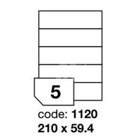 samolepící etiketa A4 R0100 bílá 210 x 59,4 mm 5 etiket 100 ks