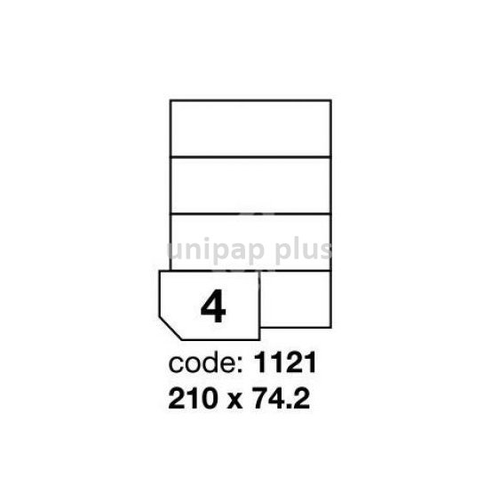 samolepící etiketa A4 R0100 bílá 210 x 74,2 mm 4 etikety 100 ks