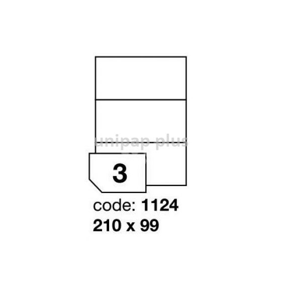 samolepící etiketa A4 R0100 bílá 210 x 99 mm 3 etikety 100 ks