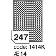 samolepící etiketa A4 R0100 bílá kolečka 14 mm 247 etiket 100 ks