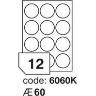samolepící etiketa A4 R0100 bílá kolečka 60 mm 12 etiket 100 ks