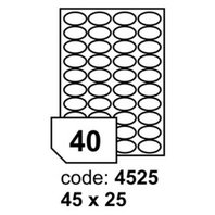 samolepící etiketa A4 R0100 bílá ovál 45 x 25 mm 40 etiket 100 ks