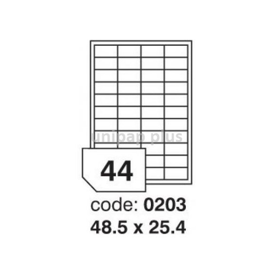samolepící etiketa A4 R0100 bílá 48,5 x 25,4 mm 44 etiket 100 ks