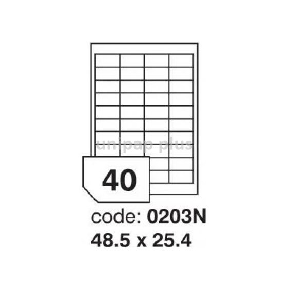 samolepící etiketa A4 R0100 bílá 48,5 x 25,4 mm 40 etiket 100 ks