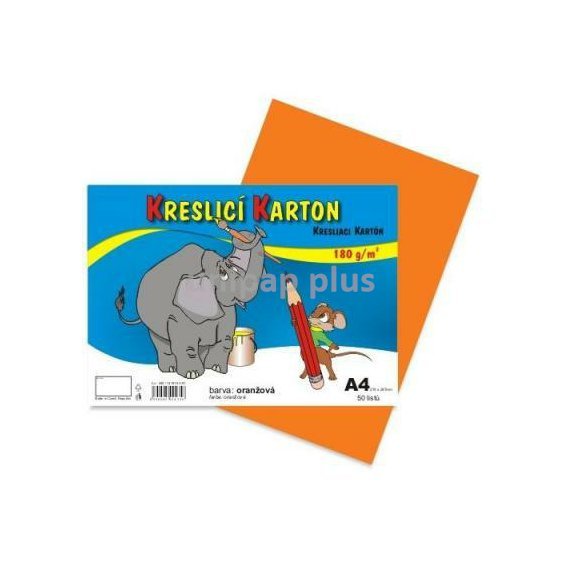 kreslící karton A4 180 g 50 listů oranžový