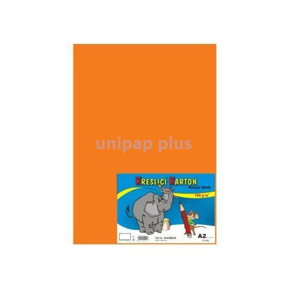 kreslící karton A2 oranžový 180 g 10 listů