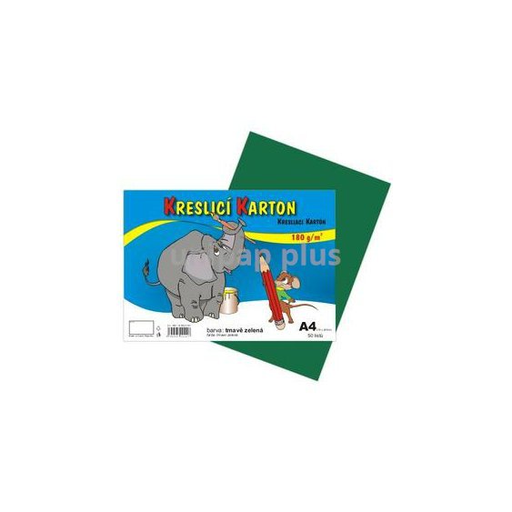kreslící karton A4 180 g 50 listů zelený tmavý