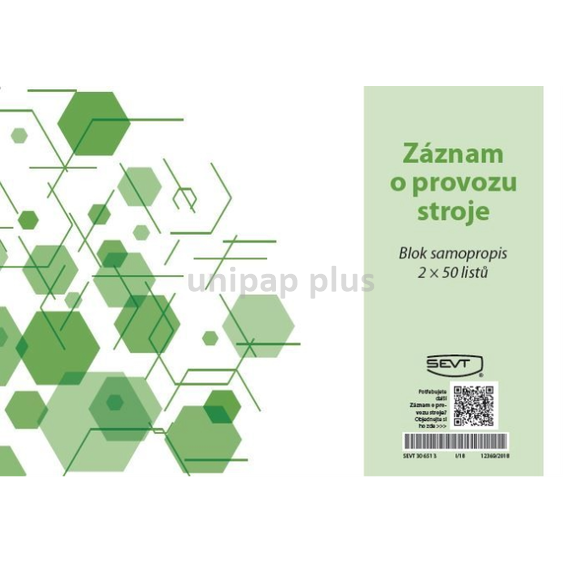 záznam o provozu stroje A5 Sevt