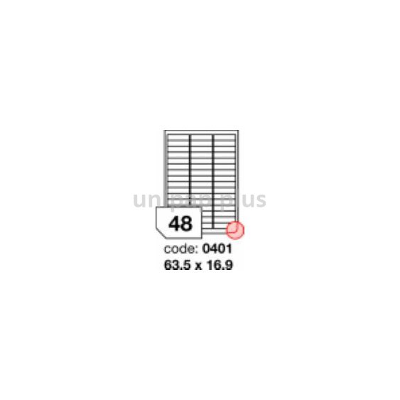 samolepící etiketa A4 R0100 bílá 63,5 x 16,9 mm 48 etiket oblé rohy
