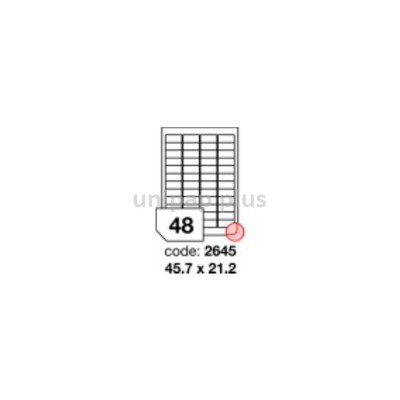 samolepící etiketa A4 R0100 bílá 45,7 x 21,2 mm 48 etiket oblé rohy