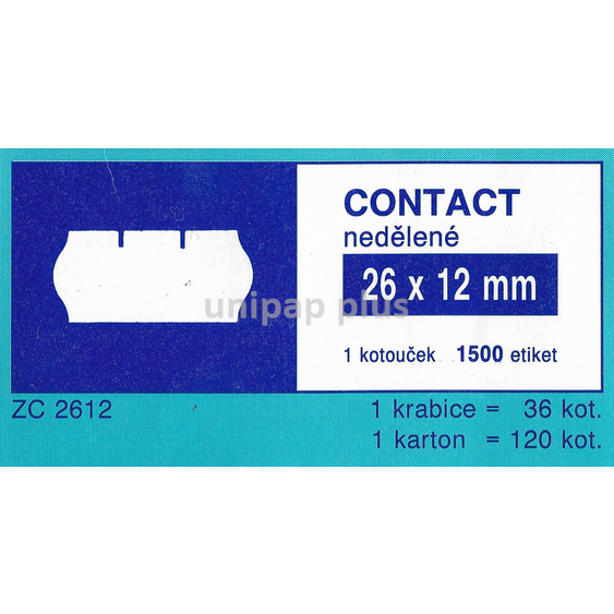 etikety do kleští Contact 26 x 12 mm bílé