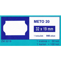etikety do kleští Meto 32 x 19 mm bílé