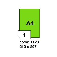 samolepící etiketa A4 R0120 zelená 210 x 297 mm 1 etiketa 100 ks