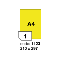 samolepící etiketa A4 R0121 žlutá 210 x 297 mm 1 etiketa 100 ks