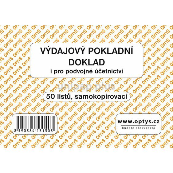 výdajový pokladní doklad pro podvojné účetnictví propisovací 50 listů