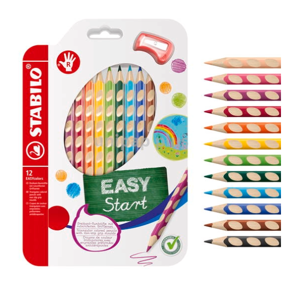 pastelky Stabilo easy 332/12 jumbo pro praváky