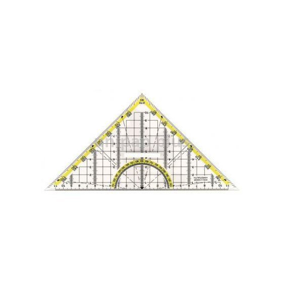 trojúhelník s držátkem a podbarvenou stupnicí