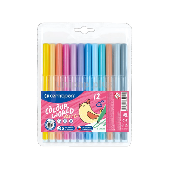 popisovač Centropen 7550 pastelový sada 12 ks