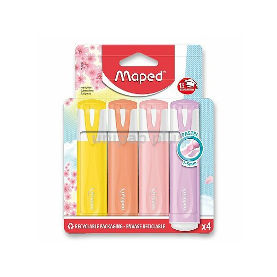Zvýrazňovač Maped Fluo Peps Pastel 4 ks - mix barev